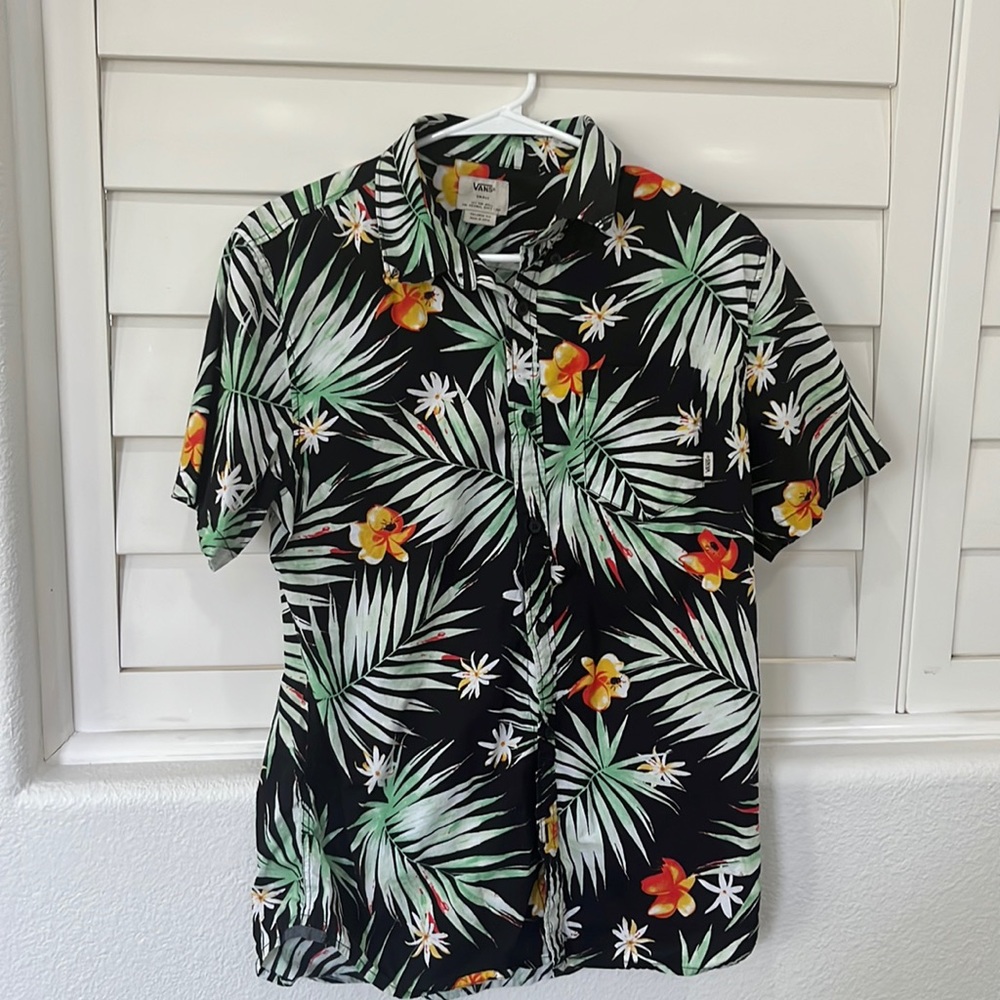 Men’s Vans Button Down Tropical Shirt.  Small